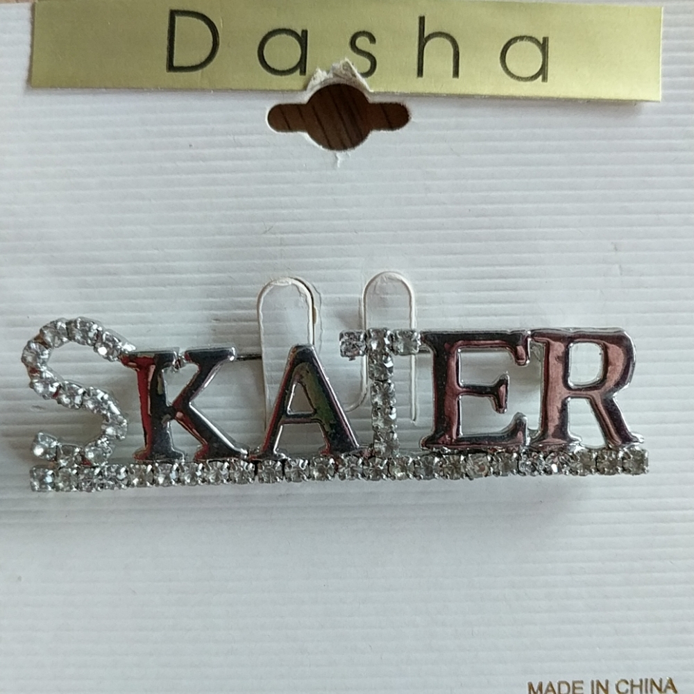 Rhinestone Skater Pin